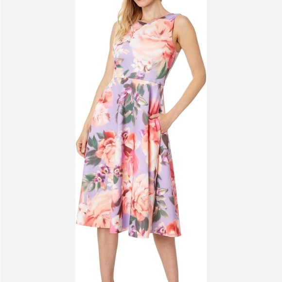 Like NEW Vince Camuto sleeveless Floral Dress - Pink and Purple - Picture 1 of 3